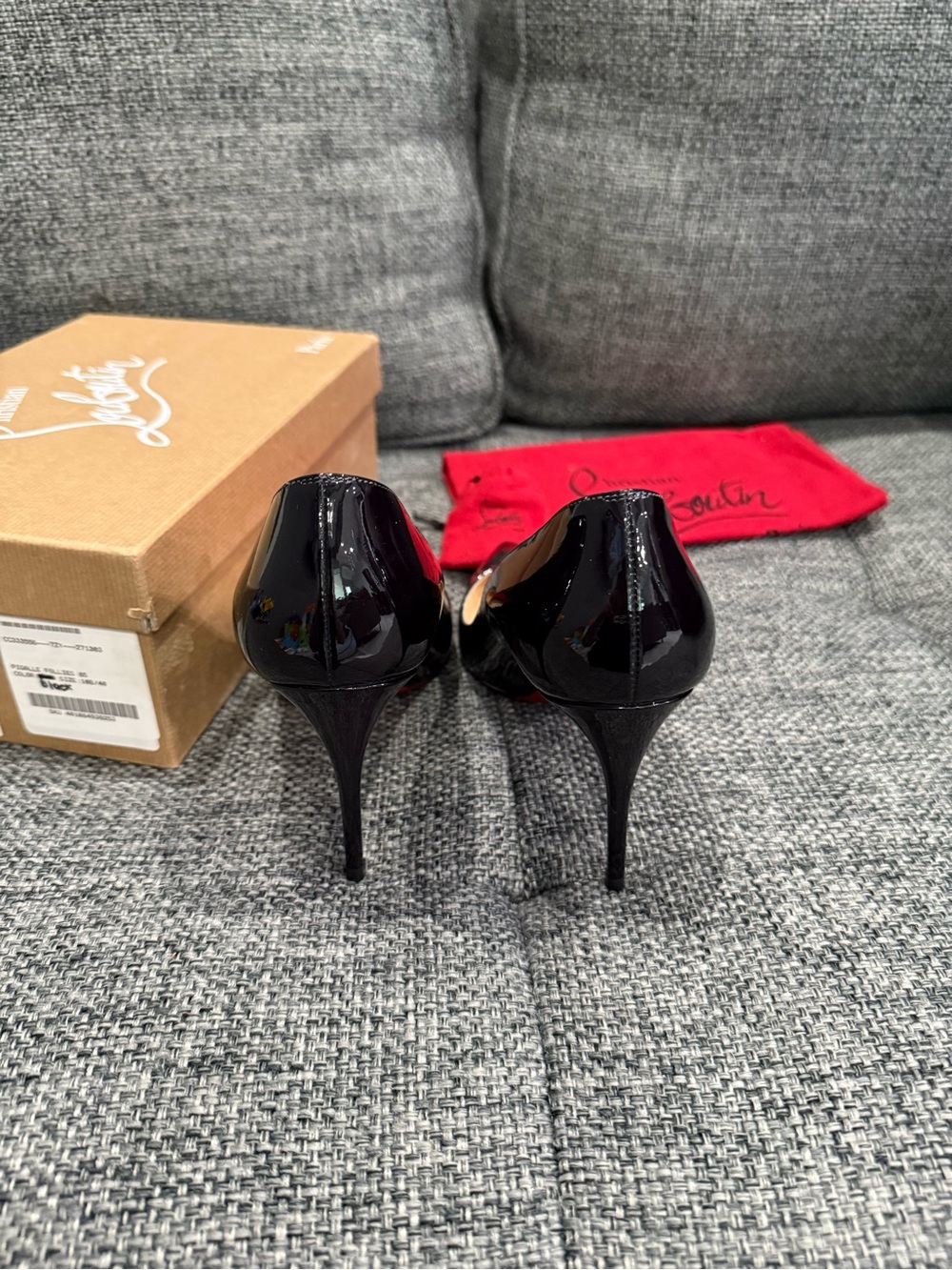 Christian Louboutin Black Patent 85mm Pumps size 38.5, READ DESCRIPTION - Picture 3 of 10